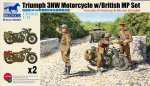 BRONCO CB 35035 - 1:35 Triumph 3HW Motorcycle w/MP Figure Set