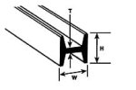 PLASTRUCT 90541 - Dwuteownk 1,6 mm x 1,6 mm x 250 mm