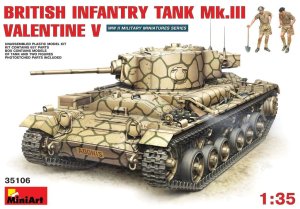 MINIART 35106 - 1:35 British Infantry Tank Mk.III Valentine V w/Crew