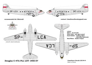 LIMAOSCAR 1444 - 1:144 Douglas C-47 LOT 1950-57 / 1950-55